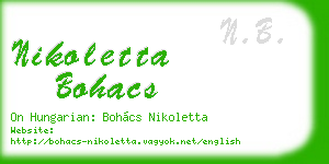 nikoletta bohacs business card